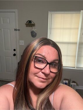 Synthetic Long Straight Wig with Blonde Highlights - Multi-Tone Brown